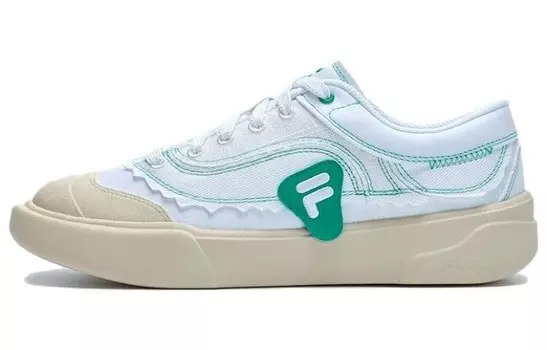 CURVE Sealing Wax Canvas Shoes Women's Low-top White/Brown/Green Fila Fusion