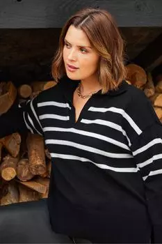 Curve - вязаный свитер в черную полоску Live Unlimited, черный