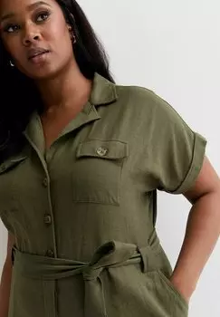 Curves Belted Utility New Look, Комбинезон New Look, хаки
