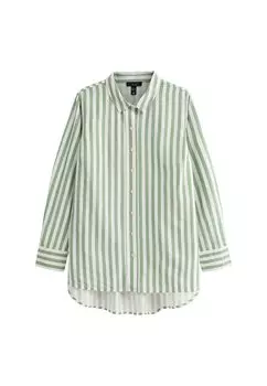 Curves Stripe Long Sleeve New Look, Рубашка New Look, пестрый зеленый