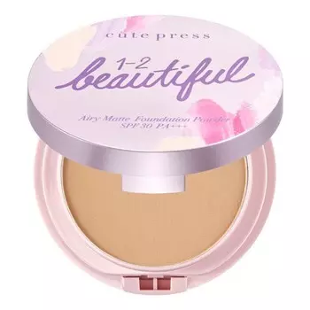 Cute Press 1-2-Beautiful Airy Matte Foundation Powder SPF30 PA+++ 13г. 04 средний бежевый, MEDIUM BEIGE