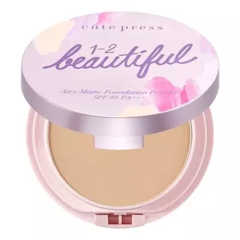 Cute Press 1-2-Beautiful Airy Matte Foundation Powder SPF30 PA+++ 13г. 02 Светло-бежевый, LIGHT BEIGE