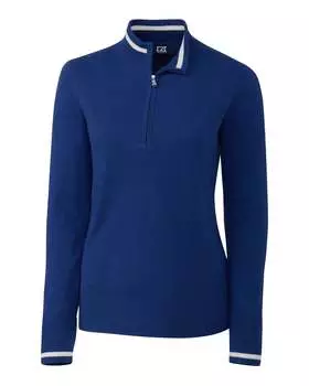 Cutter & Buck Женский свитер Lakemont Tipped Half Zip, цвет tour blue