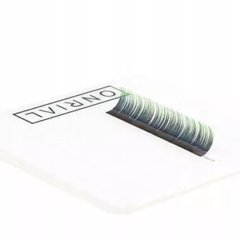 ЦВЕТНЫЕ ИСКУССТВЕННЫЕ РЕСНИЦЫ ONRIAL OMBRE GREEN/21 ПОЛОСКА/C 0.07 MIX 6-13 Inne