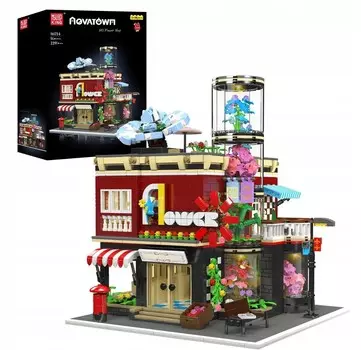 ЦВЕТОЧНЫЙ МАГАЗИН, набор кирпичей, форма king 16056, БОЛЬШОЙ ЦВЕТОЧНЫЙ МАГАЗИН, СВЕТИЛЬНИК Mould King