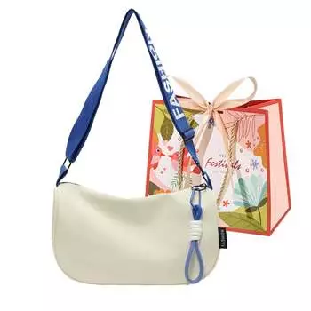 Cwatcun Женская сумка через плечо, Белый с синим