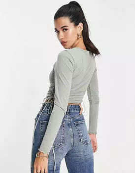 Цвет шалфейный присборенный топ со сборками по бокам ASOS DESIGN