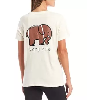 Цвет слоновой кости Ella Football Футболка с карманами и логотипом Ella с короткими рукавами Ivory Ella, белый