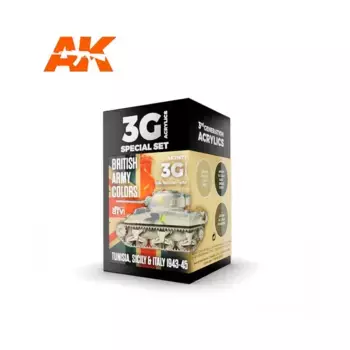 Цвета британской армии — Тунис, Сицилия и Италия, 1943–45 гг., 3rd Gen Acrylic Paint Sets
