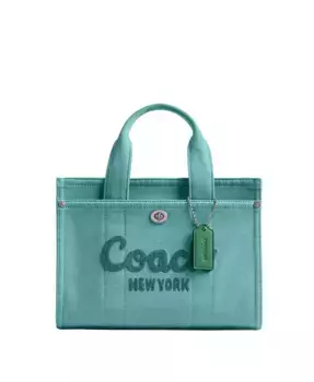 Цветная джинсовая сумка-шоппер Cargo Tote 26 COACH, зеленый