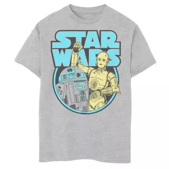 Цветная футболка с логотипом Star Wars C3PO и R2D2 для мальчиков 8–20 лет Licensed Character