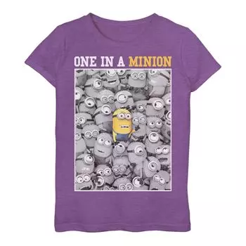 Цветная футболка с портретом «One In A Minion» для девочек 3–16 лет Licensed Character