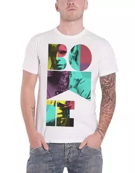 Цветная футболка с саксофоном David Bowie, белый