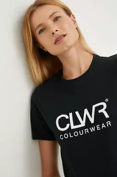 Цветная хлопковая футболка Colourwear, черный