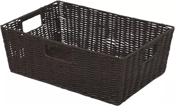 Цветная корзина для вязания Iris Ohyama KAB-38, коричневая, ширина 15,0 x глубина 10,2 x высота 5,1 дюйма (38 x 26 x 13 см)