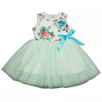 Цветное платье-пачка с цветочным принтом Cinda, мультиколор