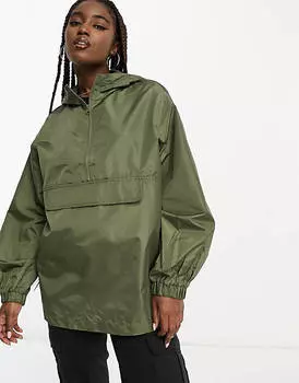 Цветной дождевик цвета хаки ASOS DESIGN