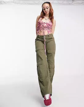 Цветной топ с асимметричным подолом и лямками Daisy Street