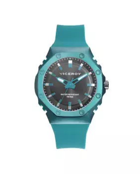 Цветные мужские часы с алюминиевым корпусом и темно-зеленым силиконовым ремешком Viceroy, зеленый