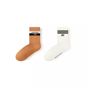 Цветные носки до середины голени унисекс, 2 пары Skechers, 2 Pack (Cork Brown/Gardenia White)