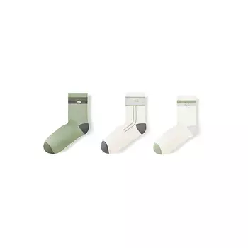 Цветные носки до середины голени унисекс, 3 пары Skechers, 3 Pack (Gardenia White/Stone Green/Gardenia White)
