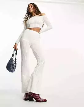 Цветные расклешенные брюки Bershka в стиле пуантелле