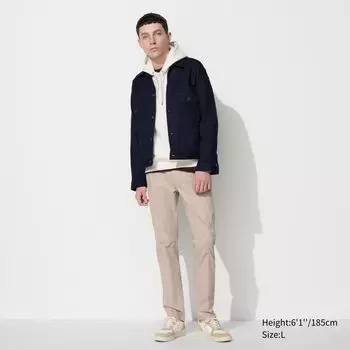 Цветные ультраэластичные джинсы скинни UNIQLO, бежевый