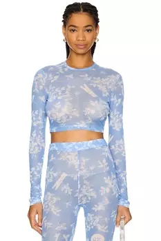 Цветочная блузка с длинным рукавом Moschino Jeans, multi light blue