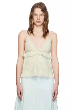 Цветочная камисоль Ganni, цвет tofu