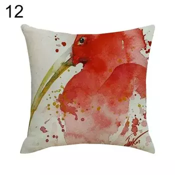 Цветочная птица с принтом, льняная подушка, подушка для дома, кровать, диван, декор, Декор-12 # Stuttg