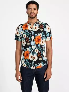 Цветочная рубашка Трента Guess Factory, черный