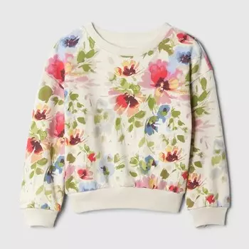 Цветочная толстовка из французского трикотажа Gap, белый