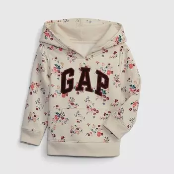 Цветочная толстовка с капюшоном и нашивкой-логотипом Gap, белый