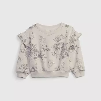 Цветочная толстовка с оборками Gap, экрю