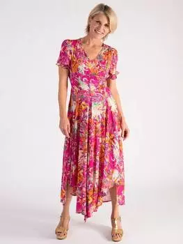 Цветочное чайное платье миди chesca, розовый/разноцветный