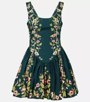 Цветочное хлопковое мини-платье Pluma Agua by Agua Bendita, Mosquetero