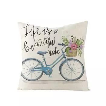 Цветочное колесо с воздушным шаром и принтом, льняная мягкая наволочка, чехол для подушки, декор для дивана, декор-11 # Stuttg