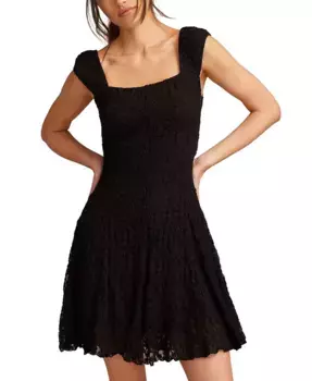 Цветочное мини-платье из сетки Lucky Brand, черный