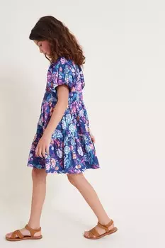 Цветочное многоярусное платье Monsoon, синий