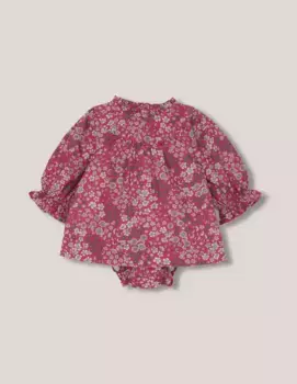 Цветочное платье для девочки с подходящим чехлом для подгузника Gocco, розовый