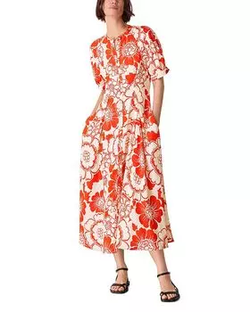 Цветочное платье миди Bloom Whistles, мультиколор