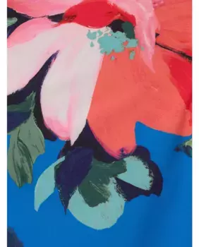 Цветочное платье на бретелях с V-образным вырезом Adrianna Papell, синий