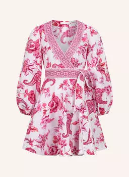 Цветочное платье с поясом Claire Luise, розовый