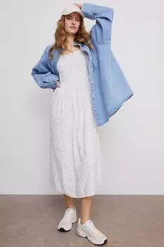 Цветочное платье с пышными рукавами H&amp;M, белые цветы