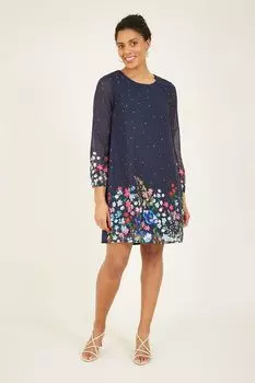 Цветочное платье Yumi, синий