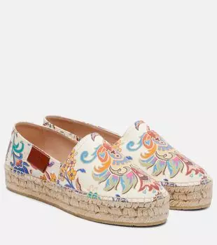 Цветочные эспадрильи Etro, Print On White Base