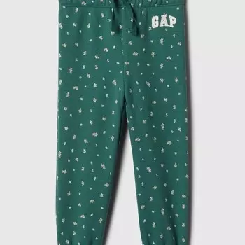Цветочные джоггеры с завязками и вышитым логотипом Gap, зеленый