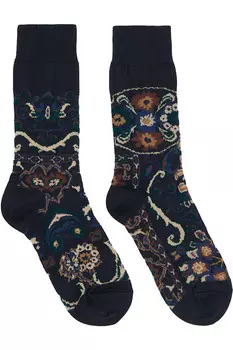 Цветочные носки Sacai, синий