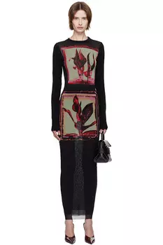 Цветочные рамки макси-платье Jean Paul Gaultier, мультиколор