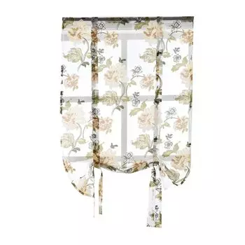 Цветочные римские шторы для кухни, тюль, прозрачная панель, занавеска для окна спальни, красный, размеры: 100*160 см Stuttg, желтый